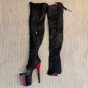 Pole Dance. Leather Glove for sandals to make them Thigh-High Boots